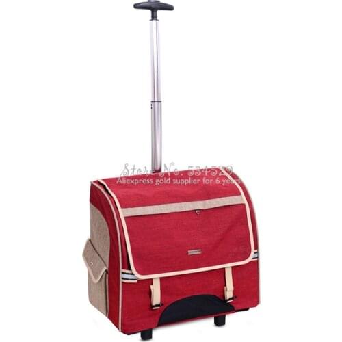 Portable Trolley Carrying Bag Out Pet Backpack Cat Bag Detachable Trolley Case for Outdoor Travel Cat Carrier Fashion Suitcase