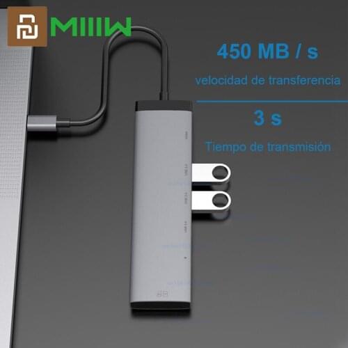 Xiaomi MIIIW Portable Type-C Hub Converter 7 in 1Adapter 100W PD Power Supply USB3.0 SD TF Card Reader HDMI 4K HD Video Output