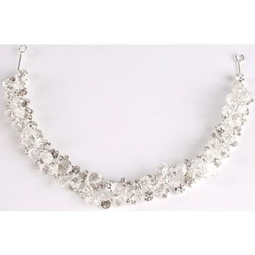 Full Crystal Rhinestone Handmade Hair bands Hair Accessories For wedding Bride Hair Ornament Silver Color Headbands For Girl