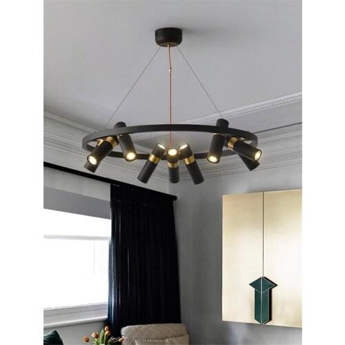 Industrial Rotary Ring Pendant Lights Loft Clothing Store Living Room Bedroom Study Hanging Lamps Nordic Dining GU10 Lighting