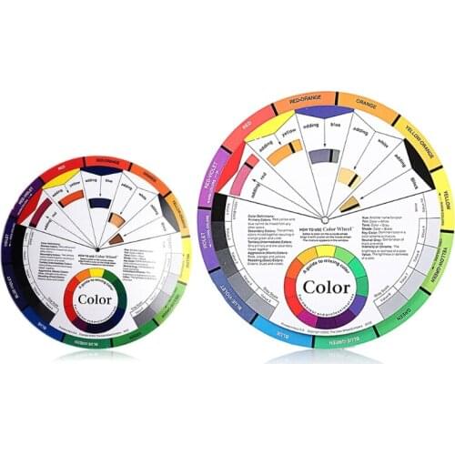 Q1QD New Paper Card Design Color Mixing Wheel Ink Chart Guidance Round Central Circle Rotates Tattoo Nail Pigment