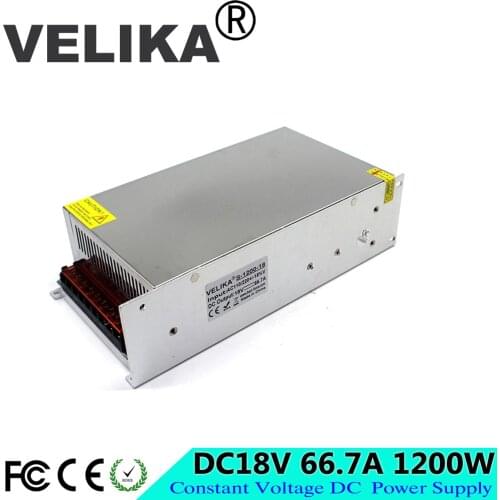 Regulated DC18V 66.7A 1200W Switching Power Supply Transformer 110 220V AC DC 18V SMPS for Industry Mechanical Equipment Light