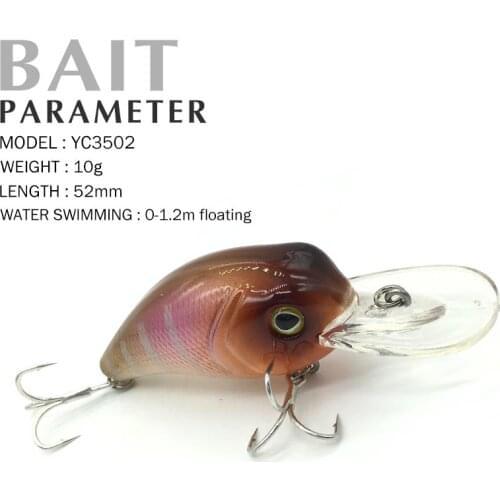 Fishing Lure 52mm 10g 0-1.2m Floating Crank Isca Artificial Lures Fishing Tackle Popper Hot Model Crankbaits