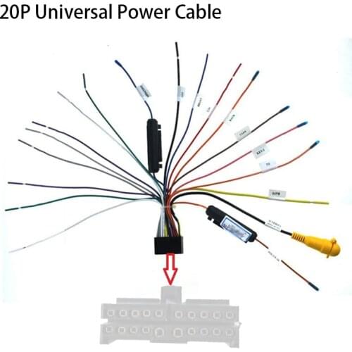 Universal Car DVD Radio ISO 20Pin Wire Power Cable Harness Plug Connector Auto Accessories