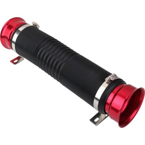 Universal Fit Red 3 Inch Multi Flexible Adjustable Cold Air Intake Inlet Pipe Hose Tube Kit