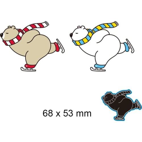 Cutting Dies Running Bear New Metal Stencils DIY Scrap Booking Paper Cards Making Decoration 68*53mm