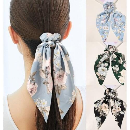 Woman Flower Hair Circle Scrunchie Hair Bands Hair Accessories Pontail Holder Elastic Hair Ties
