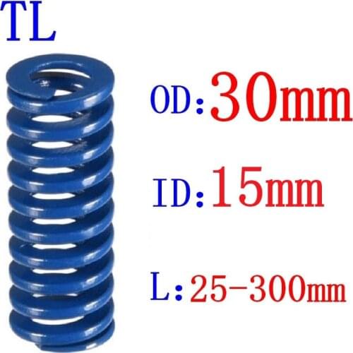 Hot Sale 1Pcs Od 30mm Id 15mm Length 25-60mm Blue Light Load Spiral Stamping Compression Die Spring Helical