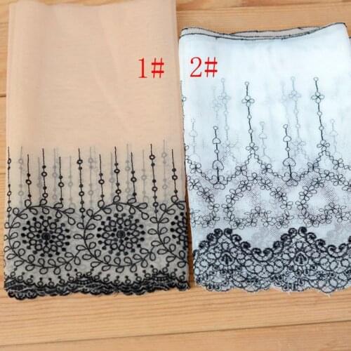 10meters Embroidered Lace Trim Dress Sewing Mesh Black Fabric Lingerie Bra Handmade Clothes Accessories 23cm Width