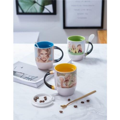 11oz two tone color Personalized Magic Mug, Custom Magic Photo Mug, Color Changing Mug with spoon 10pieces for 1 box