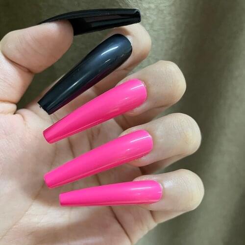 120pcs Set Candy Mix Colors XXL Super Long Ballerina False Nail Tips Coffin Fake Nail Art Acrylic Detachable Press on Nails