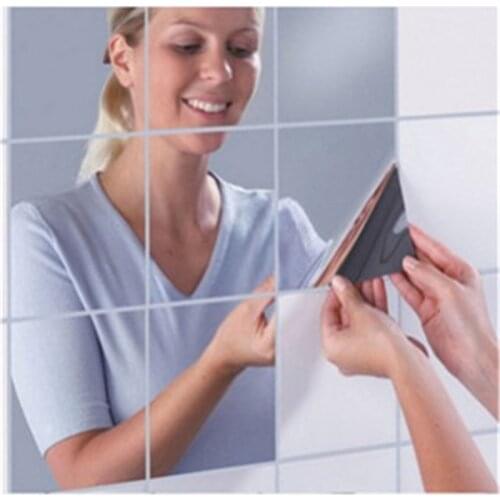 16pcs/set Mirror Wall Stickers Decal Self-adhesive Tiles Furniture Films For Home Bathroom Decor Mirror Foil Wall Stickers