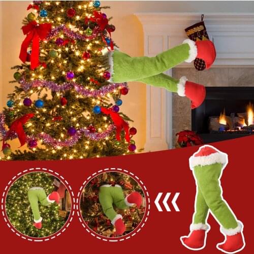 2020 Christmas Thief Christmas Leg Pendent Doll Window and Wall Wreath Decorations Cute Christmas Gifts Home Door Decoration