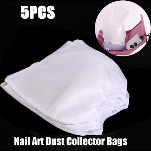 5pcs White Non-woven Replacement Bags For Nail Art Dust Suction Collector Cleaner Manicure Bag Nail Accessories