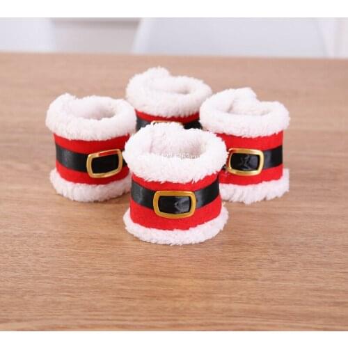 500pcs Christmas Santa Napkin Ring Table Decor Christmas Table Decoration Napkin Holder for Christmas Hotel