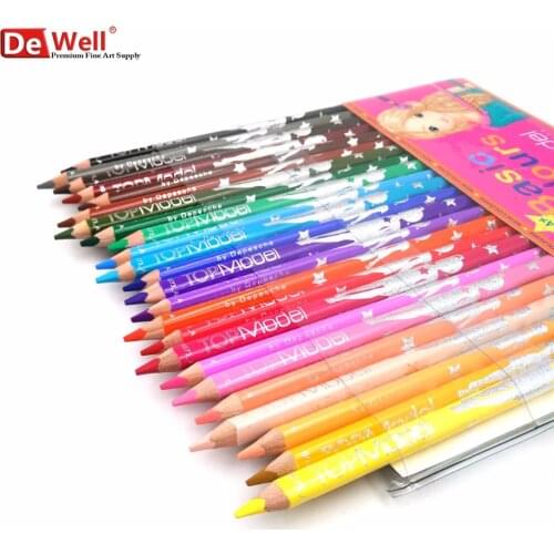 24 Colors Students Colored Pencil Set Non-toxic Lead-free Oil Based Colored Penils School Student Supplies