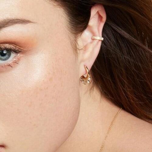 Cz pearl charm Hoop earring Elegance white fresh pearls balls women lady new fashion jewelry