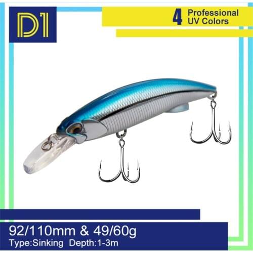 D1 minnow heavy sinking 92mm49g 110mm 60g rough trail blazin trolling fishing lure pesca trout dolphin hard bait isca artificial
