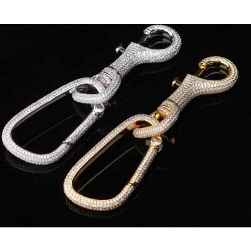 European and American creative pop up full of zircon hip-hop personality key chain waist key chain chain car backpack Pendant