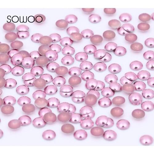 Glossy Metal Hot Fix Studs Dome Shape Half Round Pink Dome Studs hot fix half round studs for Jean and shoes accessories