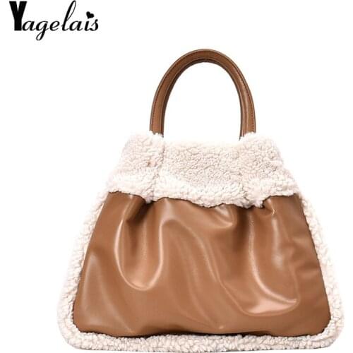 Fashion Vintage Bag for Women Korean Style Handbag Autumn and Winter Lamb Hair Shoulder Bag bolsos Women Messenger Shoulder Bag