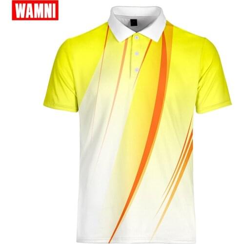 WAMNI Tennis Men Stripe Polo Shirt 2019 Quick Drying Top Casual Bodybuilding Sport Turn-down Collar Gradient Short Sleeve Polo