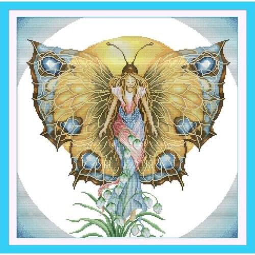 Cross Stitch Spirit of butterfly DMC 11CT 14CT Stamped Embroidery Kits Counted Cross-stitch Kit Embroidery Home Decor Needlework