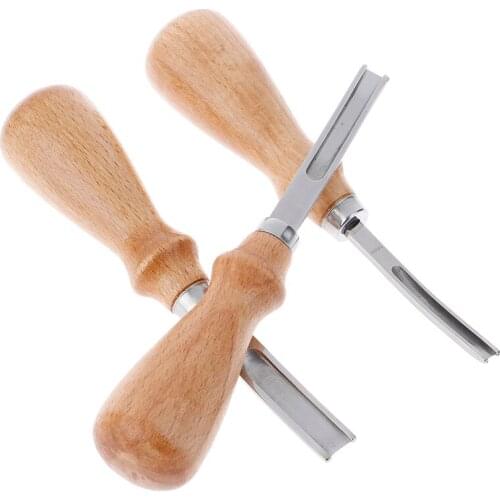 New Cheap Wood Handle French Style Leather craft Leather Edge Beveler Leather Craft Tool Wholesale Dropshipping