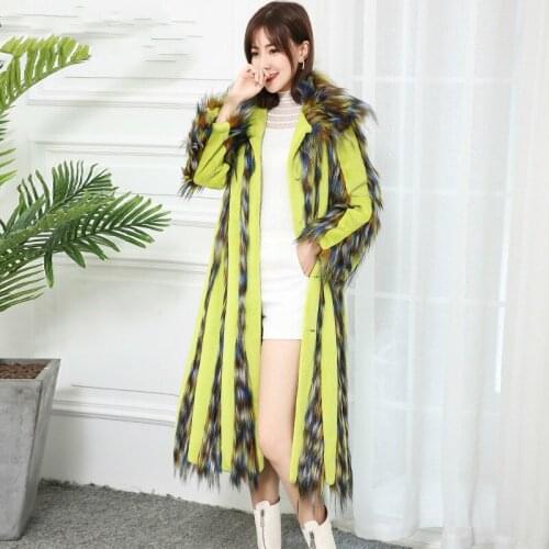 Faux Fox Fur Coat Female Jacket Autumn Winter Coat Women Clothes 2020 Korean Vintage Warm Long Tops Manteau Femme ZT4757
