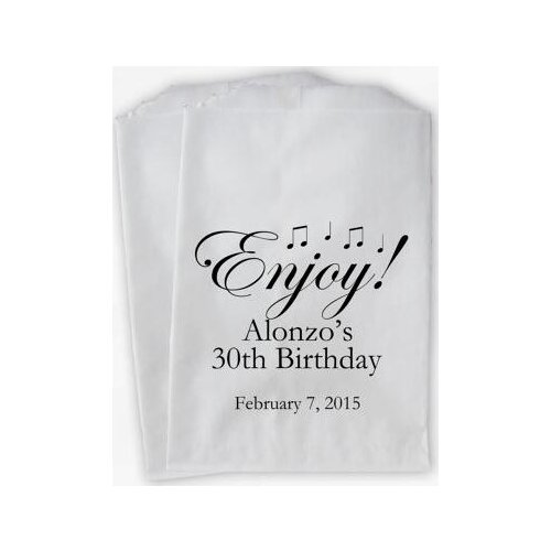 Custom Musical Notes enjoy BIRTHDAY popcorn candy Buffet lolly bags Baby Shower Bakery Cookie desserts gift Favors pouches