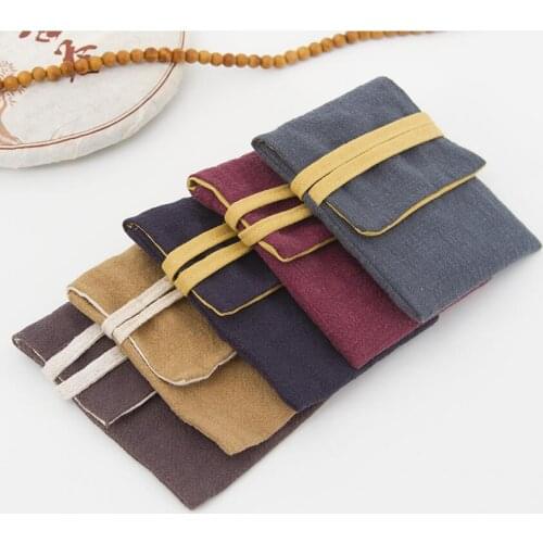 Portable Rope Small Cloth Bags for Jewelry Gift Packaging Bags Cotton Linen Eco Bag Travel Jewelry Bracelet Storage Pouch
