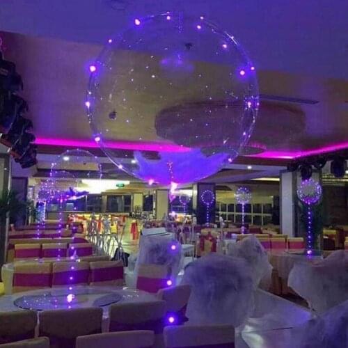 Transparent Led Balloons Bobo Ball Wedding Balloon Supplies Night Light Backdrop Wedding Support Balloon LED Party Decorati K1E4