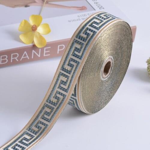 QGVLish 25M/lot 3cm Wide Filigree Jacqurd Lace Ribbon Belt Curtain Lace Trim Webbing DIY Sewing Sofa Garment Curtain Accessories