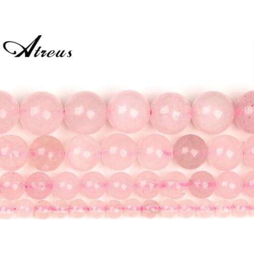 Pink Crystal New Natural Stone Beads Shiny Round Beads For Jewelry Making 4/6/8/10mm Jadeite DIY Bracelets Necklace