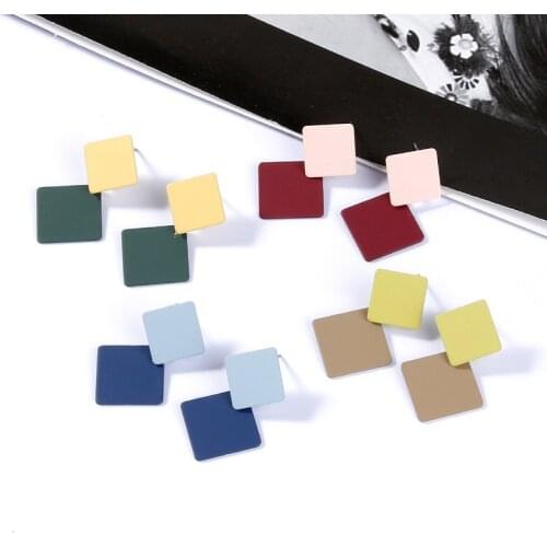 Retro geometry Irregular safety pin korean fashion stud earrings minimalist Exaggeration statement dangle earings for women