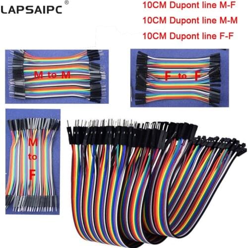 Lapsaipc jumper wire line For Arduino male to male cable ,male to female, female to female line 10cm 1P diameter 2.54mm 40pin