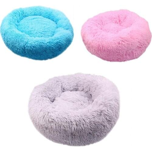 40cm Super Soft Pet Dog Bed Warm Dog House Round Pet Bed Mat Long Plush Puppy Cushion Comfortable Sleeping Bed for Dogs Cachorro