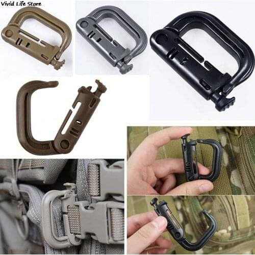 Tactical Backpack EDC Shackle Carabiner Snap D-Ring Clip KeyRing Locking Wholesale