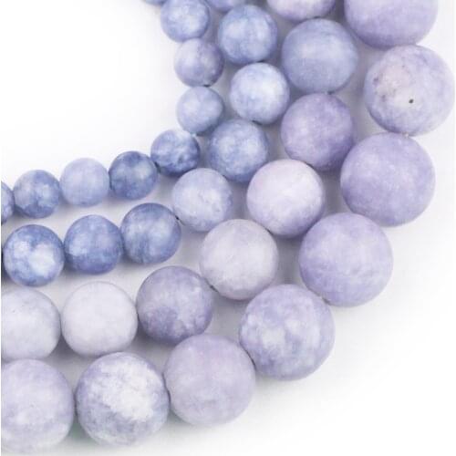 YHBZRET Natural stone Blue matte Round ball Spacer loose beads For Jewelry Making 6/8/10mm fit bracelet DIY Accessories finding