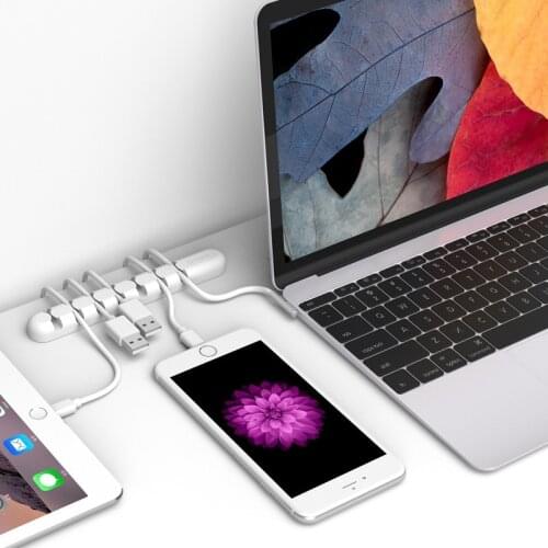 1Piece 7 Holes Organizer Line Arrangement Of Usb Keyboard And Mouse Office Desktop Storage Supplies Office Essentials