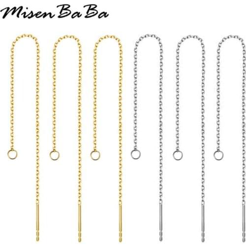 10PCS/lot Stainless Steel Long Tassel Chain Drop Sticker Dangle Drop Earrings Ear Line Earrings Chain for Diy Jewelry Makings