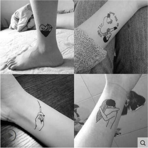 100 pcs Originally hand-painted, dark-black waterproof tattoo-sticking couple lasting for one year Korean simulation