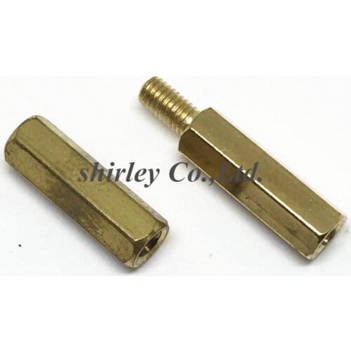 20PCS M3 Male x M3 Female 15mm Long Hexagonal Brass PCB Standoffs Spacers M3 Screw Set Kit M3*15 mm Hex Screw 10 Sets