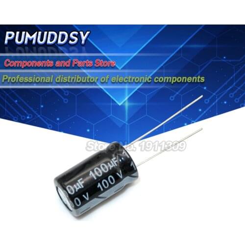 20PCS Higt quality 100V100UF 10*17mm 100V 100UF 10*17 Electrolytic capacitor