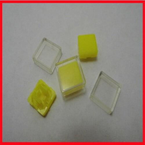 12x12x7.3 square head button cap Tact switch cap Yellow cap + transparent label cover Set unit price