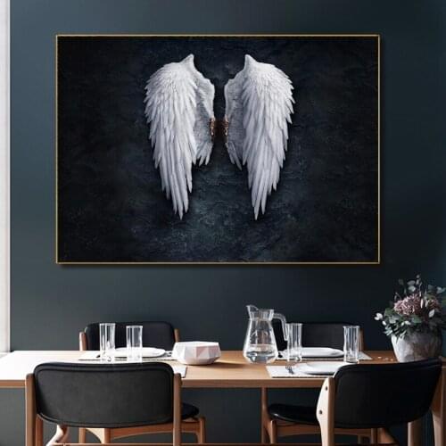 Angel Wings Abstract Canvas Art Posters and Prints Modern Wings Canvas Paintings on The Wall Art Canvas Pictures for Living Room