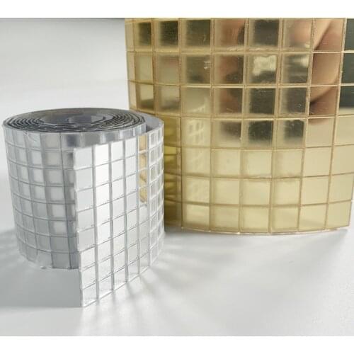 100x8cm Acrylic Mirror Mosaic Adhesive Sticker DIY Handmade Craft Home Decoration Bedroom Entertainment Wallsticker