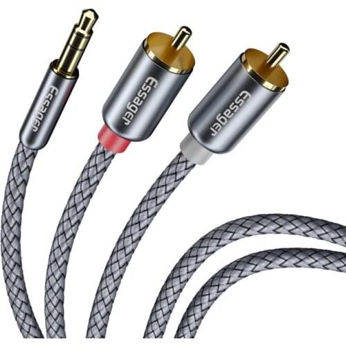 RCA Audio Cable Jack 3.5 To 2 RCA Cable 3.5mm Jack To 2RCA Male Splitter Aux Cable For TV PC Amplifiers DVD Speaker Wire Cable