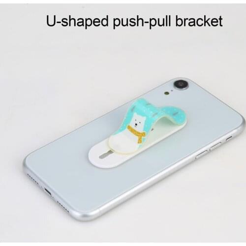 BL Unique Mobile Phone U-Shaped Bracket Push-Pull Design Finger Holder with Hooks Mobile Phone Bracket ABS TPU