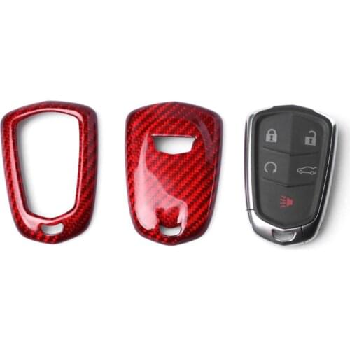 For Cadillac Escalade ATS CT6 Real Carbon Fiber Auto Car Remote Key Shell Cover Case